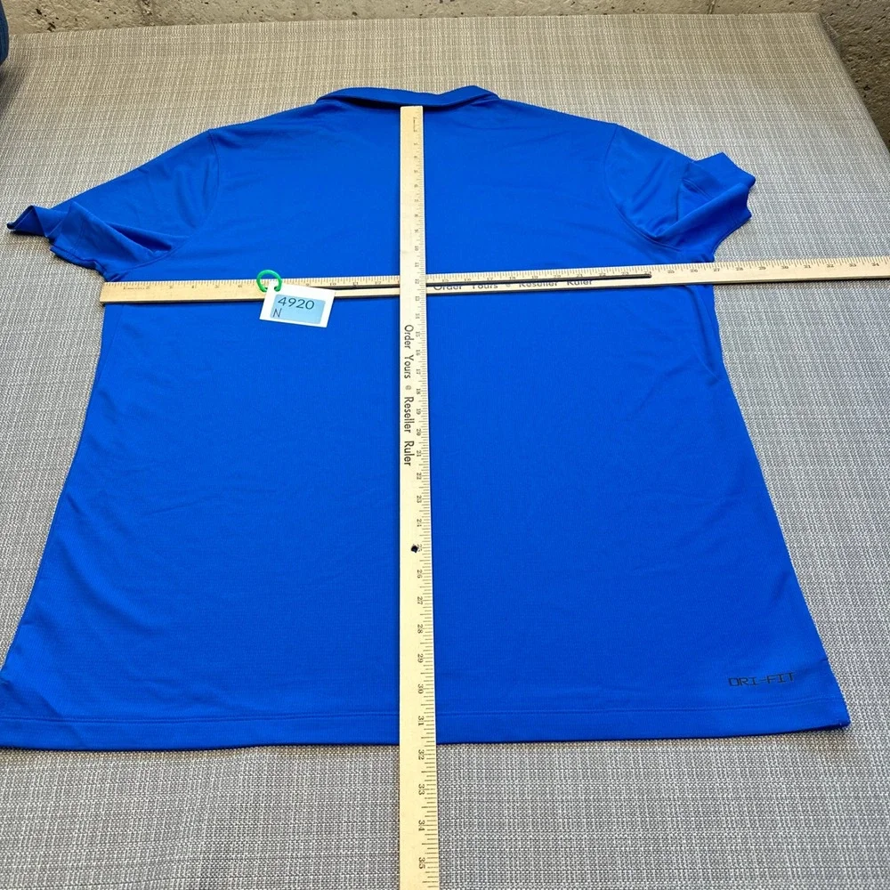 New Nike UW-Platteville Pioneers Dri-Fit Polo Shirt Mens‎ XXL Blue College